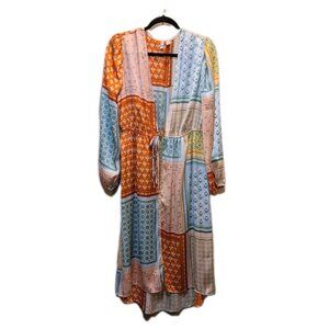 Cato Patchwork Floral Duster Lightweight Multicolor Medium